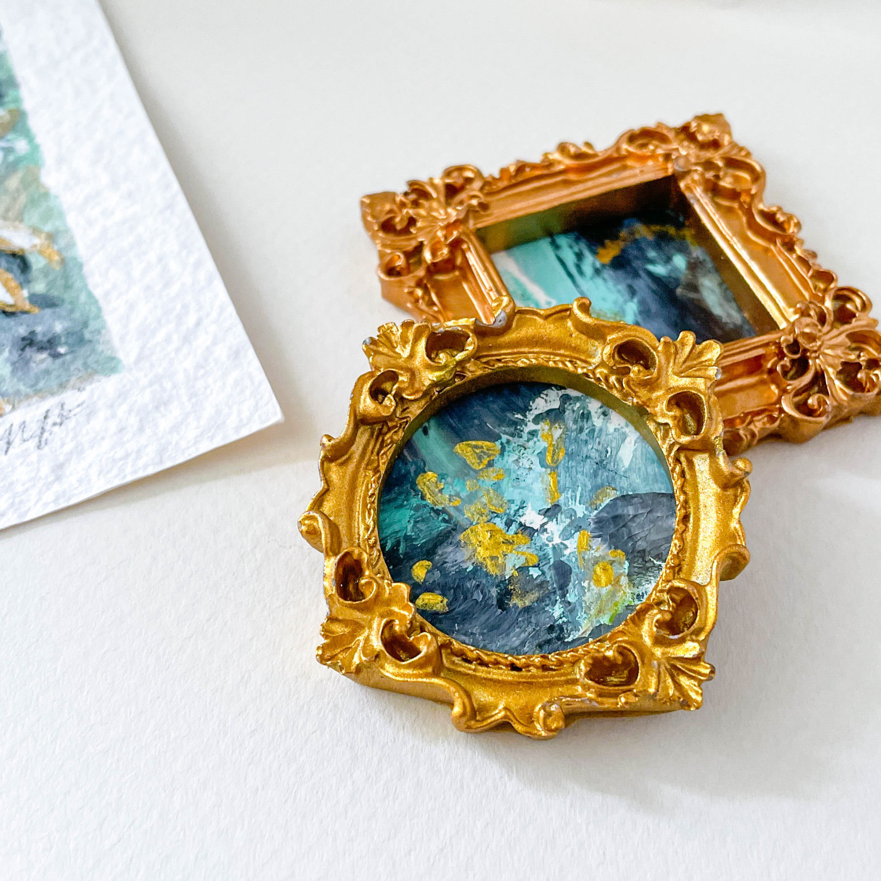Cyan Seas - Framed Mini Abstract