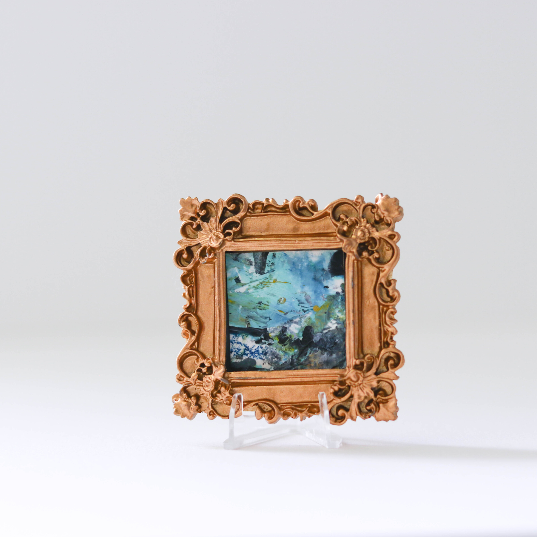 Cyan Seas - Framed Mini Abstract